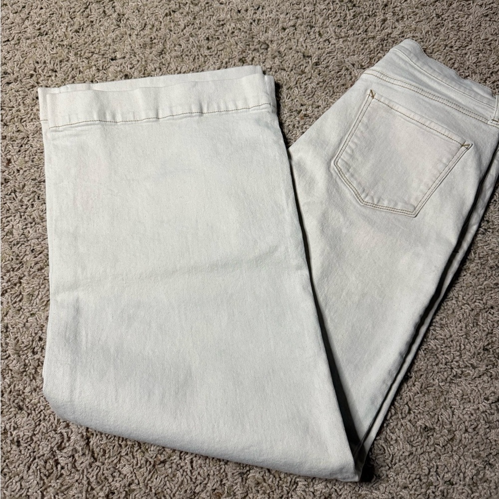 a.n.a High-Rise Wide Leg Cream Jeans